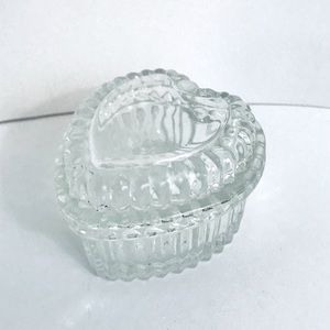 Homco Valentine Crystal Vintage Heart Shaped Trinket, Jewelry, Ring Box.